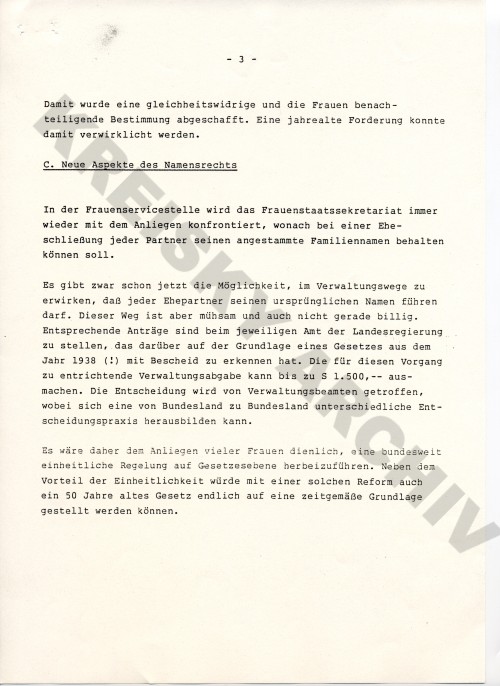 Presseerklärung Johanna Dohnal 1988