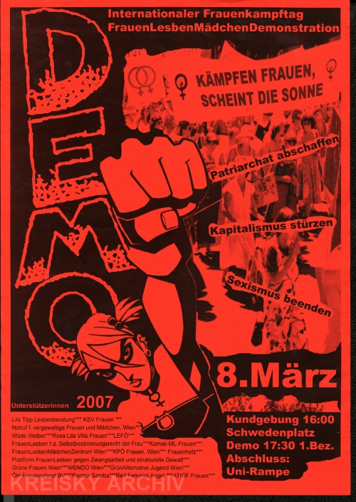 Plakat der autonomen Frauen/Lesbenbewegung zum 8. März 2007